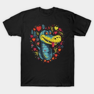 Alligator Valentine Day T-Shirt